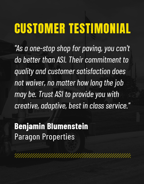 Customer testimonial praising ASI Paving’s commercial asphalt paving services in Southeast Michigan